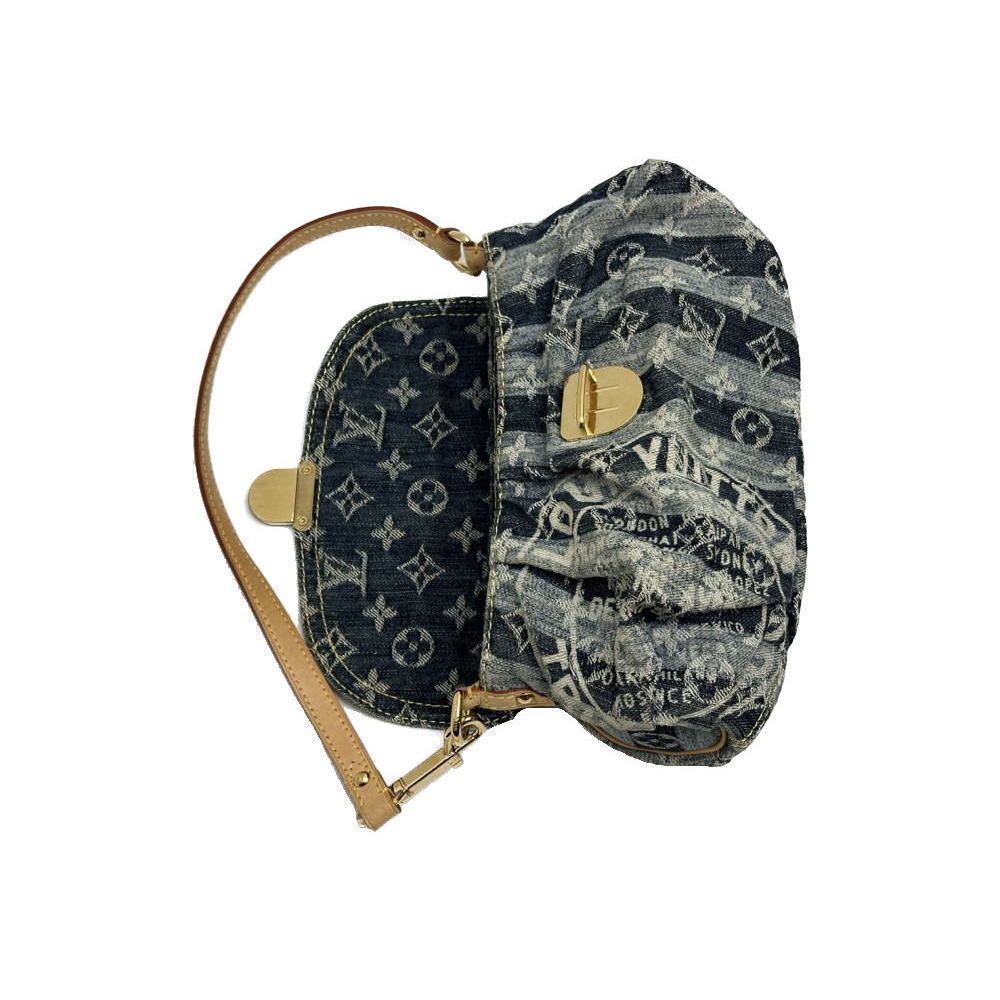 Louis Vuitton Monogram Raye Blue Denim Handbag Pleaty Mini